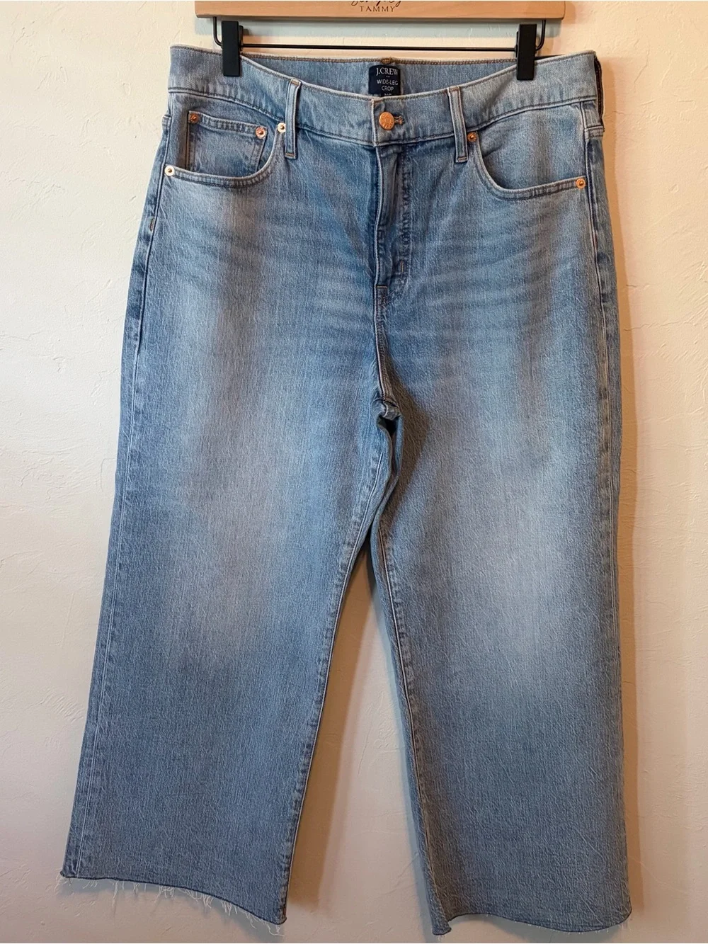 J. Crew Light Blue Wide Leg Cropped Jeans